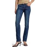 Blauwe G-Star Midge Bloemen Straight jeans  breedte W23 in de Sale voor Dames 