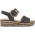 Zwarte Ademend Gabor Platte sandalen Sleehakken met Klittenbandsluitingen voor Dames 