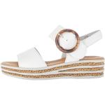 Witte Ademend Gabor Platte sandalen Sleehakken met Klittenbandsluitingen voor Dames 