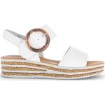 Witte Ademend Gabor Platte sandalen Sleehakken met Klittenbandsluitingen voor Dames 