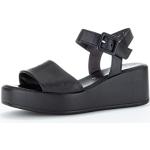 Zwarte Gabor Platte sandalen  voor de Zomer Sleehakken  in 38 met Hakhoogte 5cm tot 7cm met Klittenbandsluitingen voor Dames 