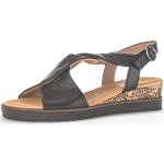 Zwarte Gabor Platte sandalen  voor de Zomer Sleehakken  in 39 met Hakhoogte 3cm tot 5cm voor Dames 