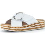 Witte Gabor Platte sandalen  voor de Zomer  in 40 met Hakhoogte tot 3cm met Klittenbandsluitingen voor Dames 