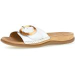 Witte Gabor Platte sandalen  voor de Zomer  in maat 41 met Hakhoogte tot 3cm met Klittenbandsluitingen voor Dames 
