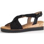 Zwarte Gabor Platte sandalen  voor de Zomer Sleehakken  in maat 43 met Hakhoogte 3cm tot 5cm voor Dames 