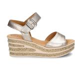 Gouden Zacht leren Gabor Metallic Sleehak sandalen  voor een Bruiloft Sleehakken  in maat 37 met Klittenbandsluitingen voor Dames 