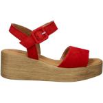 Rode Leren Gabor Sleehak sandalen Sleehakken  in maat 36 met Hakhoogte 5cm tot 7cm met Gespsluiting voor Dames 