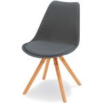 Scandinavische Donkergrijze Berkenhouten Design stoelen 