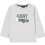 GANT Baby-jongens D1. Driving Dog LS T-shirt hemd, lichtgrijs melange, 74