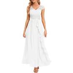 Witte Chiffon Chique jurken  voor een Bruidsmeisje V-hals  in maat M voor Dames 