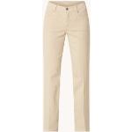 Gardeur Hose high waist straight fit pantalon met streepprint - Beige
