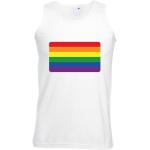 Gay pride mouwloos shirt Regenboog vlag wit heren