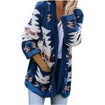 Casual Blauwe Polyester All over print Gebreide vesten  voor de Lente  in maat XL asymmetrische voor Dames 