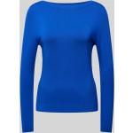 Koningsblauwe Polyamide Stretch Comma Pullovers Boothals voor Dames 