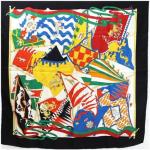 Vintage Zwarte Zijden Gucci Damessjaals  in Onesize met motief van Frankrijk in de Sale 