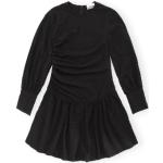 Casual Zwarte Seersucker Stretch Ganni Mini jurken  in maat L Mini in de Sale voor Dames 