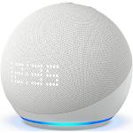 Echo Dot (5e generatie, 2022-release) met klok | Internationale versie | Slimme luidspreker met klok en Alexa | Wit | Nederlandse taal niet beschikbaar