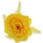 Gele bloem met elastiek 10x10cm