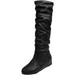 Zwarte Rubberen Antislip Overknee laarzen  voor de Herfst  in maat 42 met Ritssluitingen voor Dames 