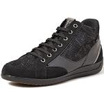 Zwarte Ademend Geox Myria Sneakers met rits  in maat 35 met Hakhoogte 3cm tot 5cm voor Dames 