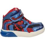 Blauwe Synthetische Ademend Geox Spider-Man Hoge sneakers  in 30 met Klittenbandsluitingen voor Jongens 