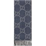 GG jacquard knit scarf with tassels