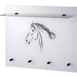 Witte Glazen GGG Möbel Planchets met motief van Paarden 