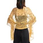 Gouden Bloemen Damessjaals  voor een Bruiloft  in Onesize met Glitter Sustainable 