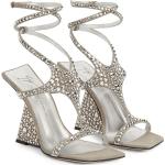 Zilveren Kalfsleren GIUSEPPE ZANOTTI Sleehak sandalen Sleehakken  in maat 37 met Gespsluiting voor Dames 