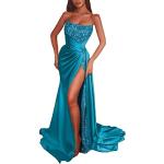 Sexy Blauwe Stretch Party jurken  voor een Bruiloft  voor de Lente  in maat M met Glitter voor Dames 