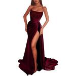 Sexy Bordeaux-rode Stretch Party jurken  voor een Bruiloft  voor de Lente  in maat S met Glitter voor Dames 