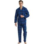 Klassieke Blauwe Flanellen Global Pyjamabroeken  in maat M 2 stuks voor Heren 