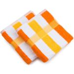 Moderne Oranje Badstoffen Gözze Gestreepte Badhanddoeken  in 50x100 2 stuks Sustainable 