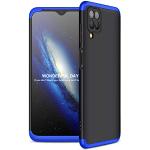 GOGME Hoesje voor Samsung Galaxy A12 / M12, Slim Fit Frosted TPU Zijdeachtige Matte Finish Rubber Case, Ultradunne Stijlvolle Harde PC Siliconen Shockproof Cover voor Samsung Galaxy A12 / M12, Blauw/Zwart