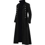 Klassieke Zwarte Wollen Ademende Trenchcoats  voor een Stappen / uitgaan / feest  in maat XXL voor Heren 