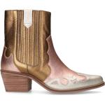 Cowboy Gouden Metallic Laarzen met blokhak Blokhakken  in maat 41 met Hakhoogte 3cm tot 5cm met Ritssluitingen voor Dames 
