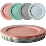 Roze Metalen magnetronbestendige Dinerborden 8 stuks 
