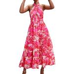 Roze Party jurken  voor een Bruidsmeisje V-hals  in maat XL Maxi voor Dames 