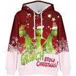 Witte Badstoffen The Grinch All over print Sweatshirts met print  voor een Kerstmis  in maat 3XL voor Heren 