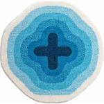 Grund Design badmat KARIM RASHID, Ultrazacht en absorberend, Antislip, 5 jaar garantie, KARIM 03, Badmat 90 cm rond, blauw