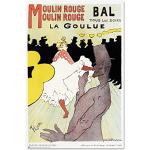 Grupo Erik: Poster Moulin Rouge La Goulue | Wandposter Lautrec, 61 x 91,5 cm, glanzend papier, muurfoto, ingelijst, kunstposter, Parijs