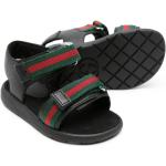 Zwarte Kalfsleren Gucci Platte sandalen  in 23 met Klittenbandsluitingen voor Kinderen 