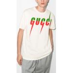 Witte Wollen Gucci Print T-shirts met opdruk Bio voor Heren 