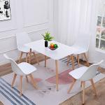 Moderne Witte Beukenhouten Rechthoekige eettafels voor 4 personen 