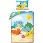 Blauwe Pokemon Pikachu Kinderdekbedovertrekken  in 140x200 2 stuks 