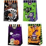Halloween snoepzakken Halloween snacks zakken Halloween koekjes zakken 12 stuks, 4 verschillende designs, 21,5 x 13,5 x 8 cm