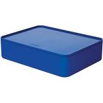 HAN Ladebox Allison Smart Organizer gebruiksvoorwerpen box met binnenschaal en deksel/dienblad, stapelbaar, voor kantoor, bureau, badkamer, keuken, meubelzachte rubberen voetjes, 1110-14, royal blue