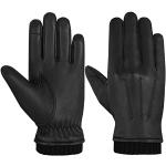 Zwarte Fleece Touch Screen handschoenen  voor de Winter  in maat L voor Heren 