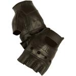 Zwarte Leren Mil-Tec Vingerloze handschoenen  in maat S met motief van Motor voor Heren 
