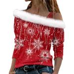 Casual Roze All over print Sweatshirts met print  voor een Kerstmis  voor de Herfst Ronde hals  in maat 3XL voor Dames 